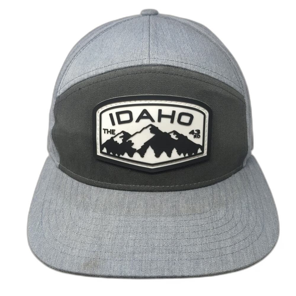 Richardson Baseball Cap Gray One Size Idaho Mountain Patch 7 Panel Strapback Hat